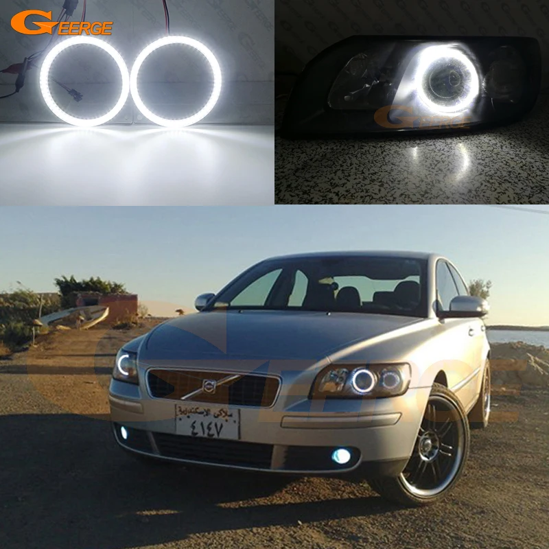 For Volvo S40 II V50 2004 2005 2006 2007 2008 2009 2010 2011 2012 Ultra Bright Day Light SMD LED Angel Eyes Kit Halo Rings