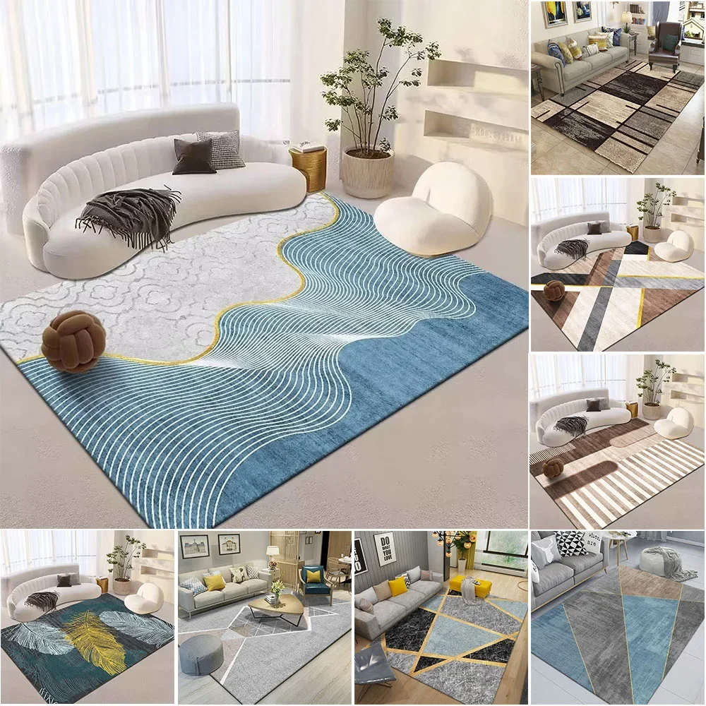 

1PC Light Luxury Geometric Non-slip Carpet Living Room Tea Table Home Carpet Office Modern Simple Bedroom Hotel Carpet Floor Mat