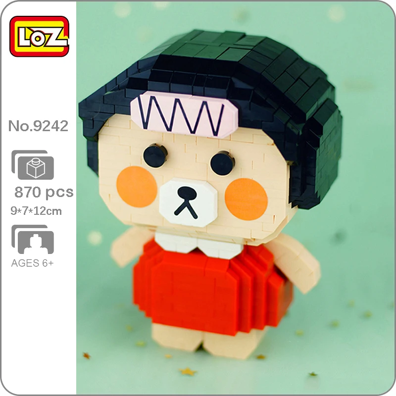 

LOZ 9242 Животные Бурый Медведь Косплей с использованием щипцов для завивки девочек Кукла 3D Мини-алмазные блоки Кирпичи Строительная игрушка для детей Без коробки