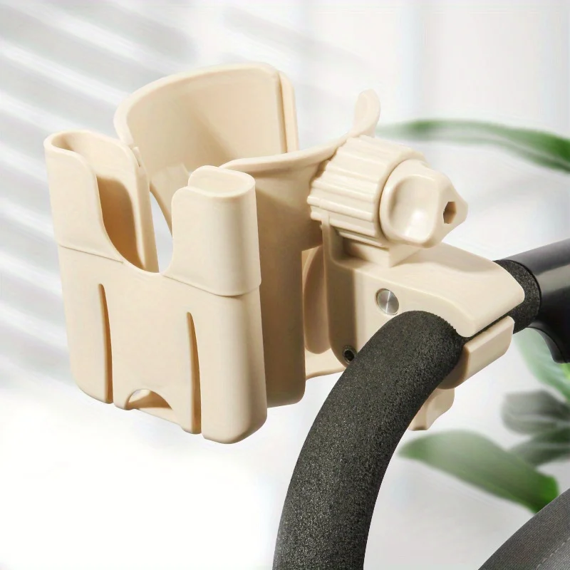 Universal Stroller Cup Holder & Phone Holder Combo - 2-in-1 Adjustable Bottle Cage for Wheelchair Baby Stroller Pram Accessories