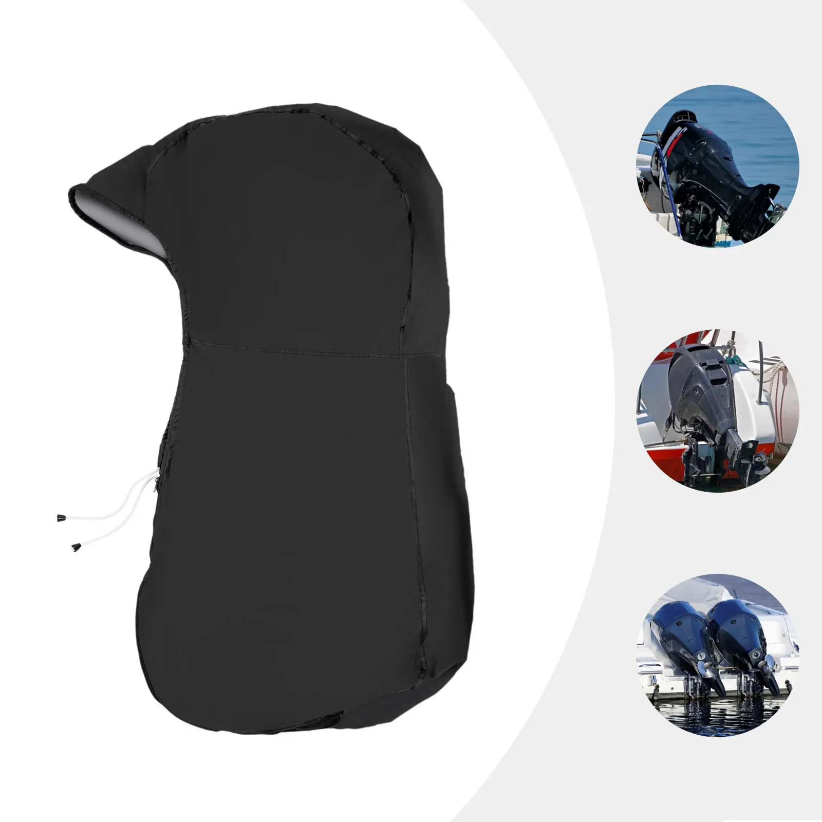 

Modern 600D Oxford Cloth Waterproof Motor Full Outboard Boat Engine Cover with Storage Bag for 15-20HP Black