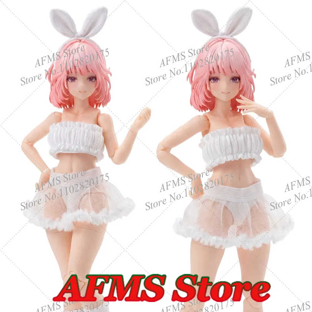 1/12 Scale Female Soldier White Strapless Mini Mesh Skirt Set Fit 6Inch Mobile Suit Girl Action Figure Body Toys