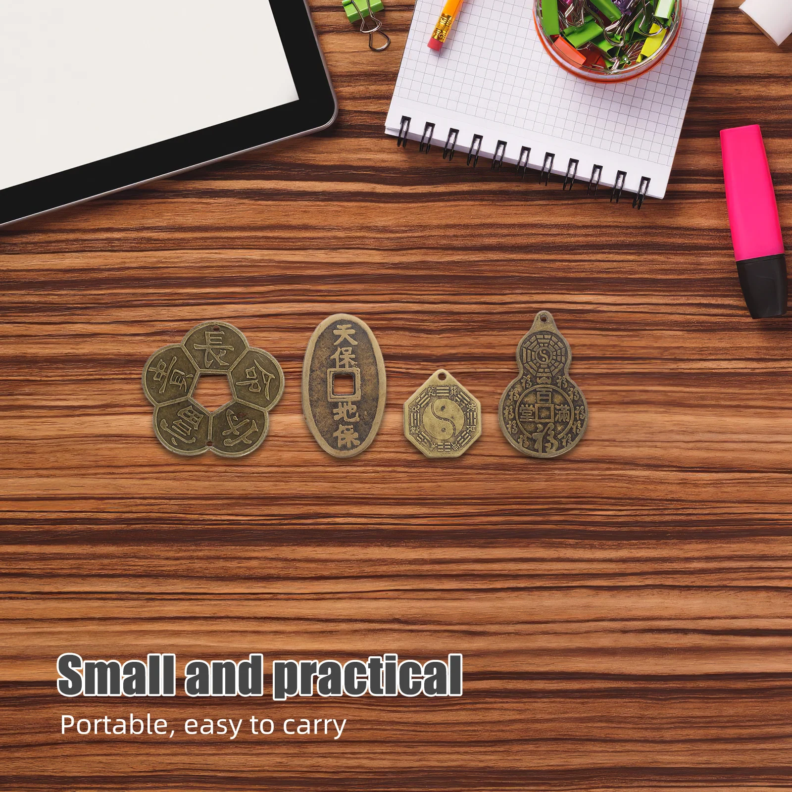 8 stks Feng Shui Munten Messing Chinese Oude Geluk Munt Voor Waarzeggerij Waarzeggerij Welvaart Decoratieve Ornament Geluk