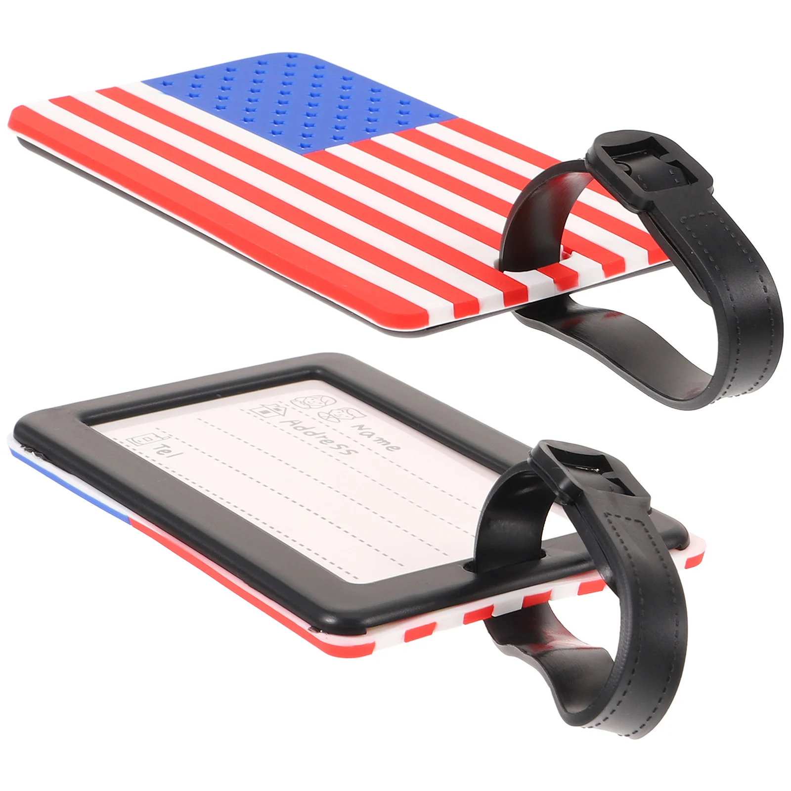 

2Pcs National Flag Suitcase Tags Durable PVC Travel Luggage Labels Name Id Tags Bright Color Flag Design Quick Lost Retrieval