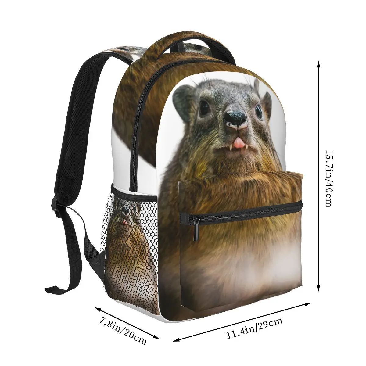 Rock Hyrax Photo Cute Vampire Potato Backpacks Boys Girls Bookbag Students School Bags Kids Rucksack Shoulder Bag Large Capacity