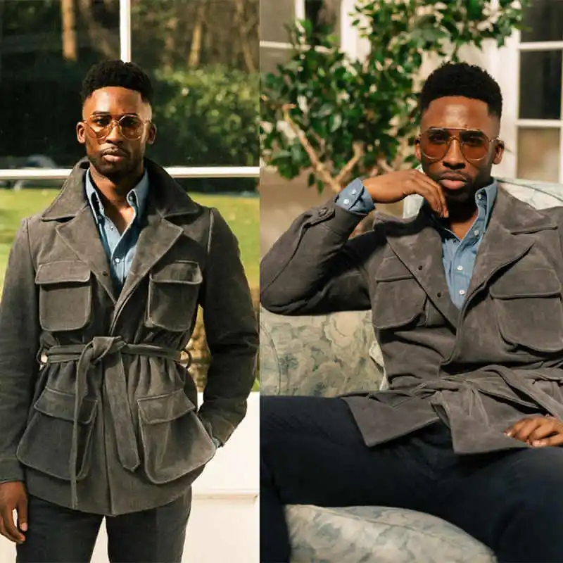 

Vintage Men Suit Single Breasted Notched Lapel Wool Blends Wedding Groom Wear Business Blazers Drawstring Overcoat Customized