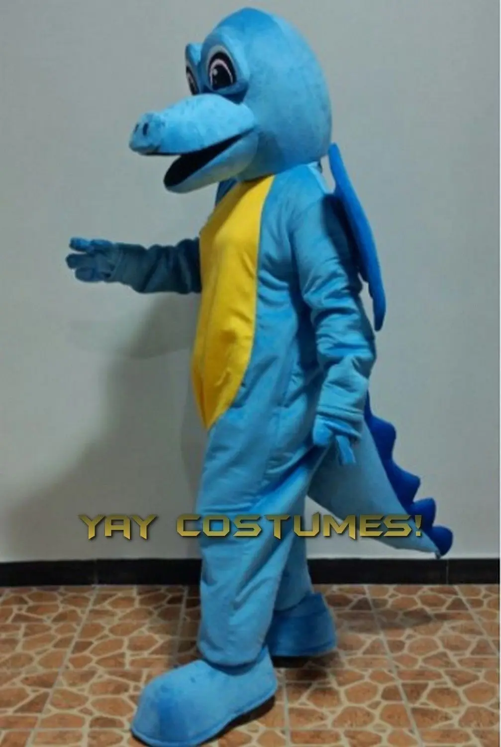 Nuovo personaggio adulto carino drago blu mascotte Costume Halloween natale vestito pieno corpo puntelli vestito mascotte Costume