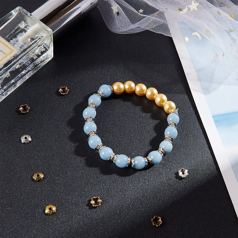 20-200PC Tibetan Style Alloy Flower Beads End Caps Alloy Spacer Accessories Antique Bronze for Jewelry Making