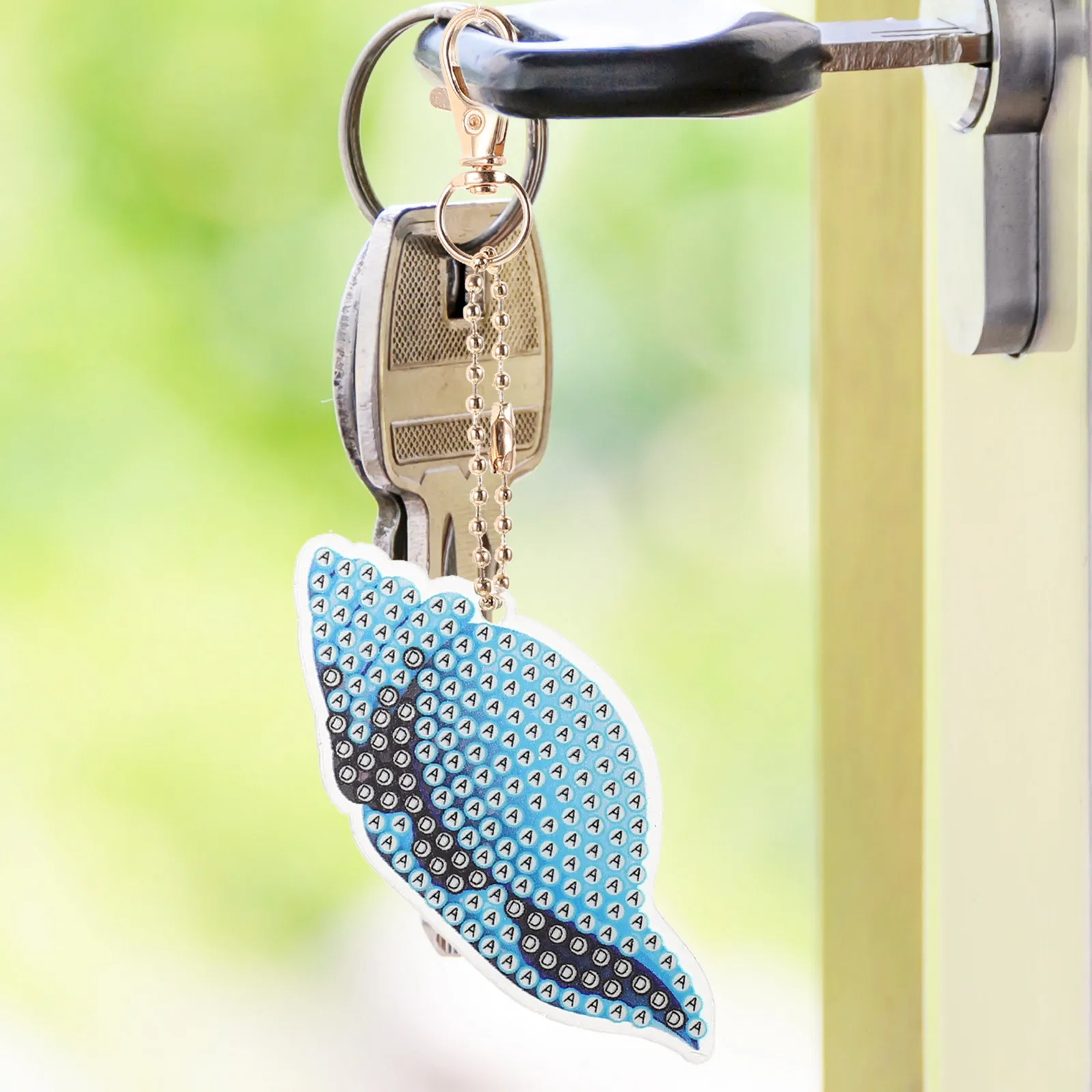 

Набор для творчества: двусторонний брелок-подвеска с алмазной мозаикой, яркий, устойчивый к выцветанию, глянцевый акрил, металлический брелок для ключей и сумок