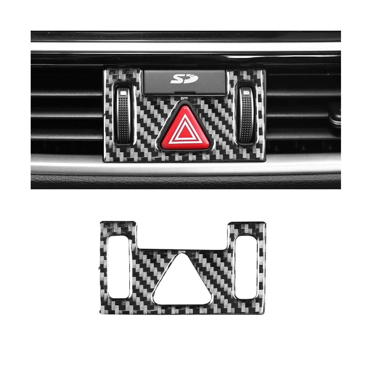 Car Mergency Light Button Frame Trim Sticker Decorative Carbon Fiber for Kia K3 2019 2020 2021 Accessories