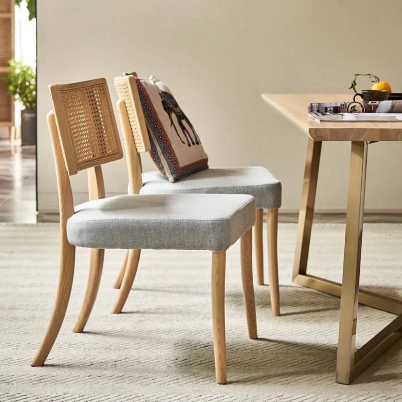 Nordic simple wrought iron dining table modern creative rectangular dining table retro log  household high-end dining