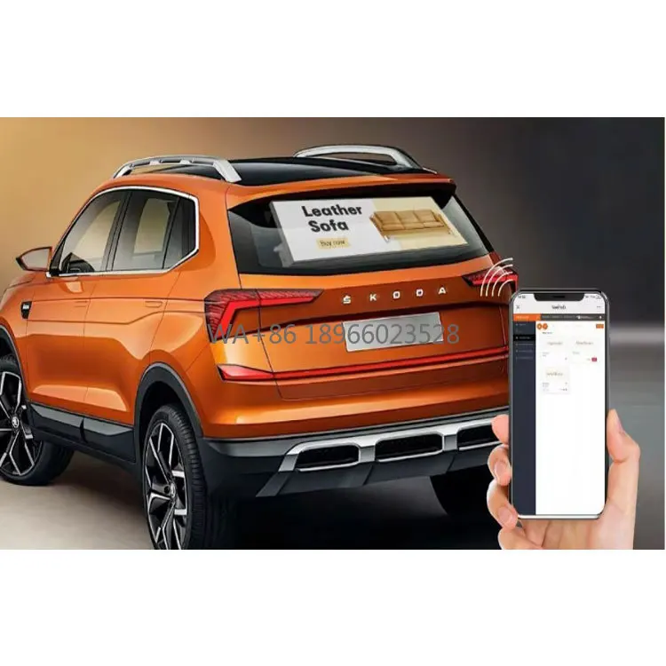 

Смарт-управление управлением заднем окном автомобиля, светодиодный дисплей, прозрачный цифровой экран для задней рекламы