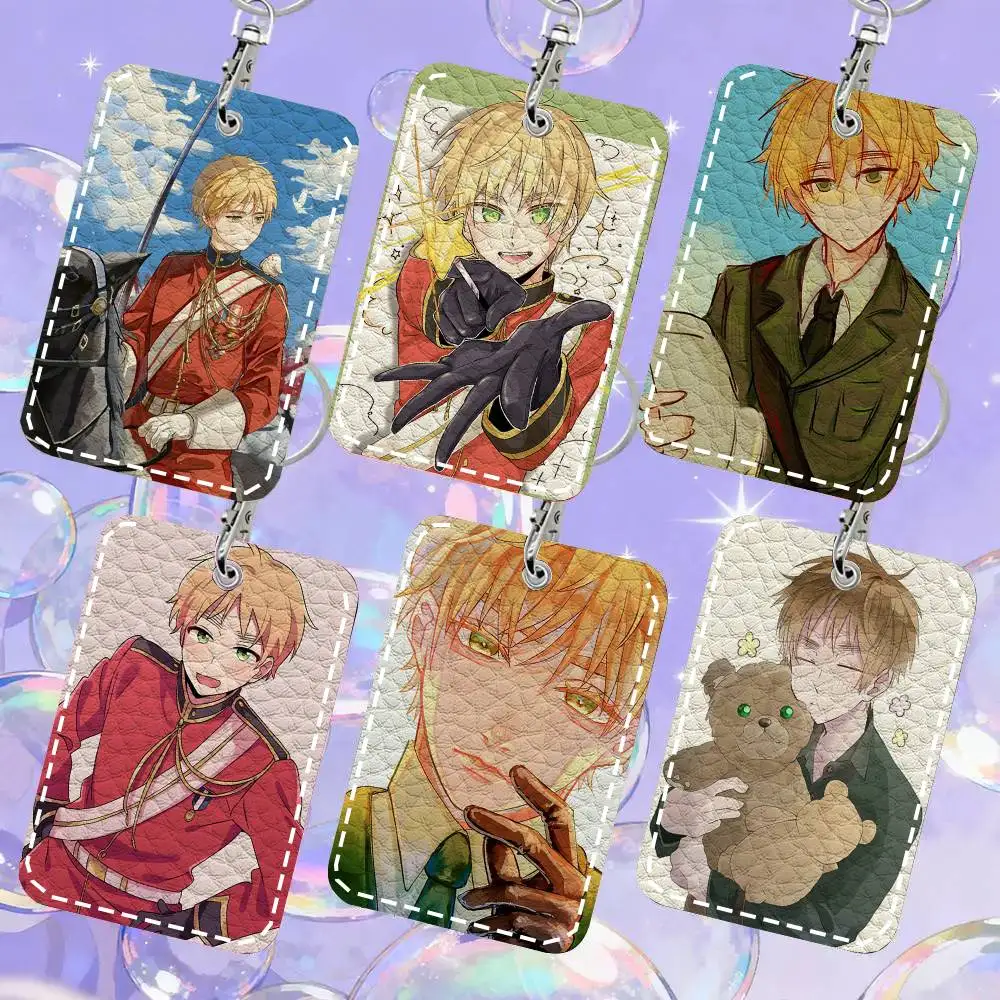 Arthur Kirkland Anime The B-Beautiful World Card Wallet With Keychain PU Leather Printed Pattern Card Holder
