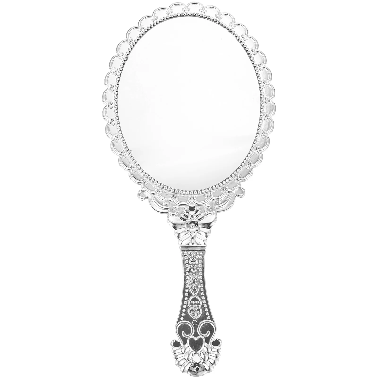 مرآة محمولة للسفر، مرآة مكياج مستديرة، تصميم أنيق عتيق، مقبض مقاوم للانزلاق، للاستخدام اليومي للنساء، أنيق #4