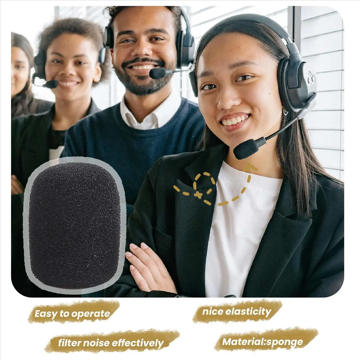 【CYBER MONDAY】100 Pieces Mini Foam Microphone Windscreen Mic Cover Foam Protection for Small Lapel and Headset Microphones
