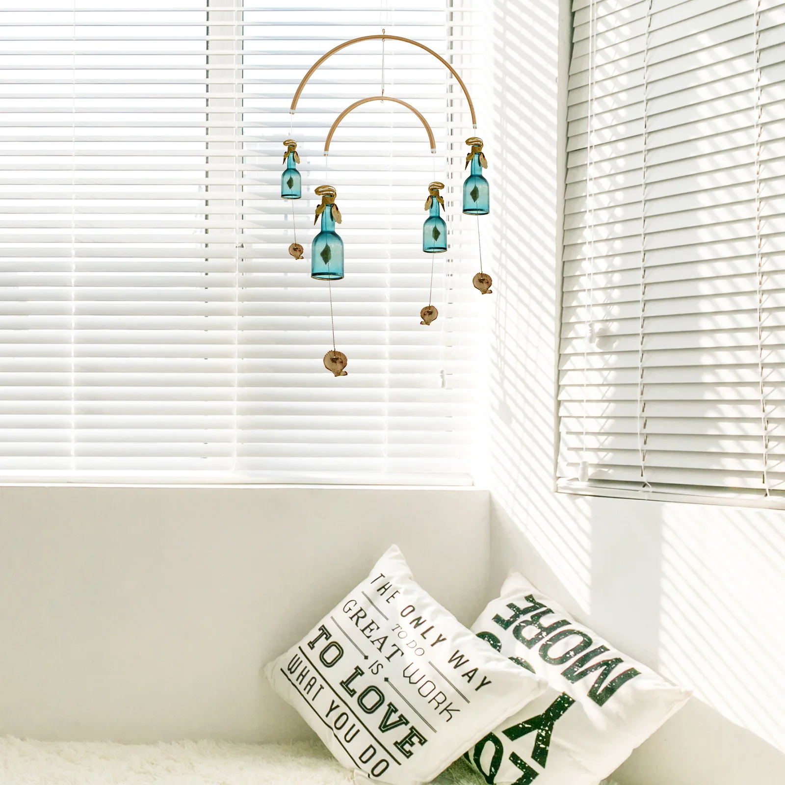 

1 set Solid Wood Wind Chime Kit Round DIY Decor Material Bag for Bedroom Living Room Car Easy Install Cotton Thread Alloy