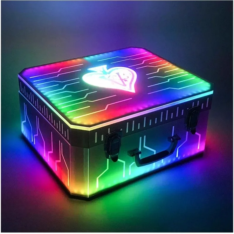 LED Colorful Spade A Champagne King Wine Case, Three Pack Technology Case