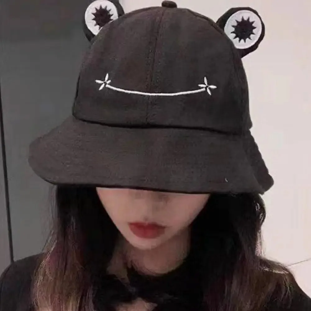 Cute Wide Brim Frog Bucket Hats Sun Protection Frog Shaped Women Bucket Hat Fisherman Hat Outdoor