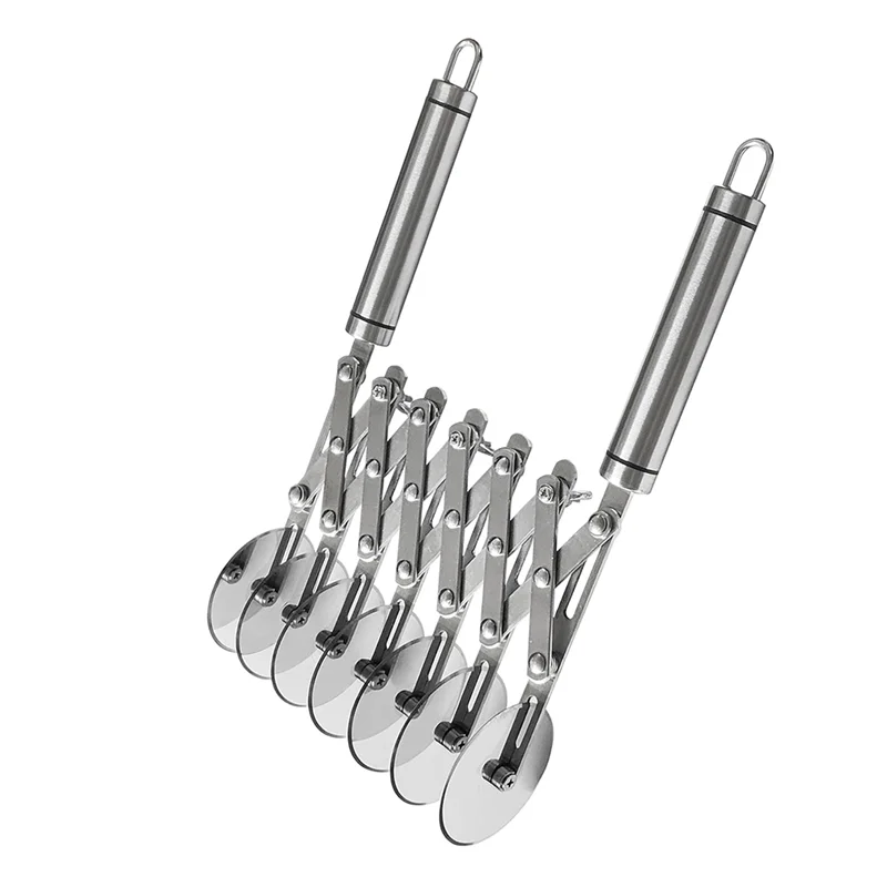 

Stainless Steel Multiple Pasta Roller Cutter Tools With Handle- 7 Wheel Pastry Cutter Tool