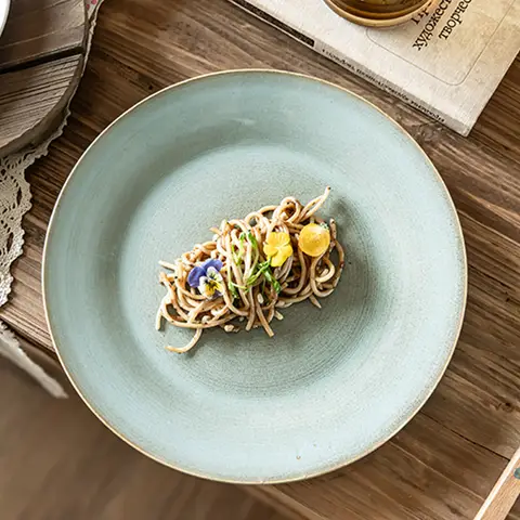 जापानी रेट्रो शैली घरेलू सिरेमिक उच्च मूल्य फल सलाद प्लेट पश्चिमी स्टेक प्लेट 8 best sales प्लेटें सिरेमिक - №7