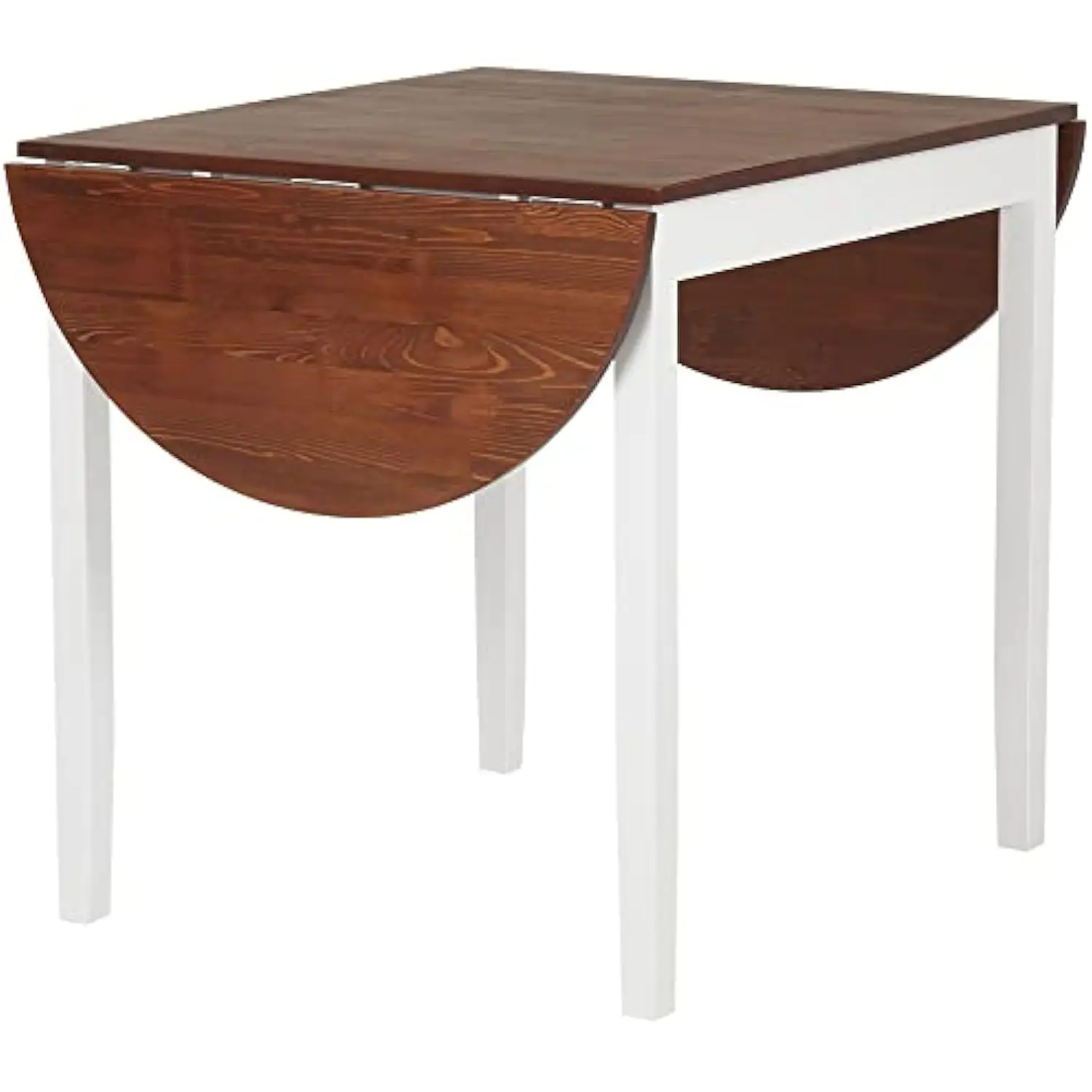 

55 Solid Wood Kitchen Table, Drop Leaf Tables for Small Spaces, Folding Dining Table, Brown