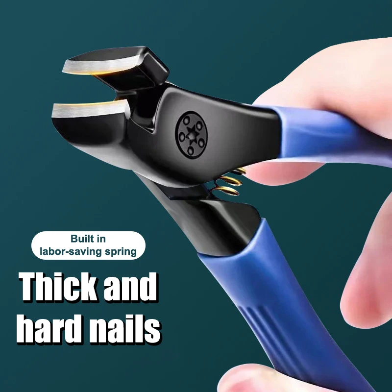 Nagelknipser mit großer Kieferöffnung, dick, hart, schräg, flach, Nagelschneider, Edelstahl, spritzwassergeschützt, Maniküre-Zehentrimmer-Werkzeug