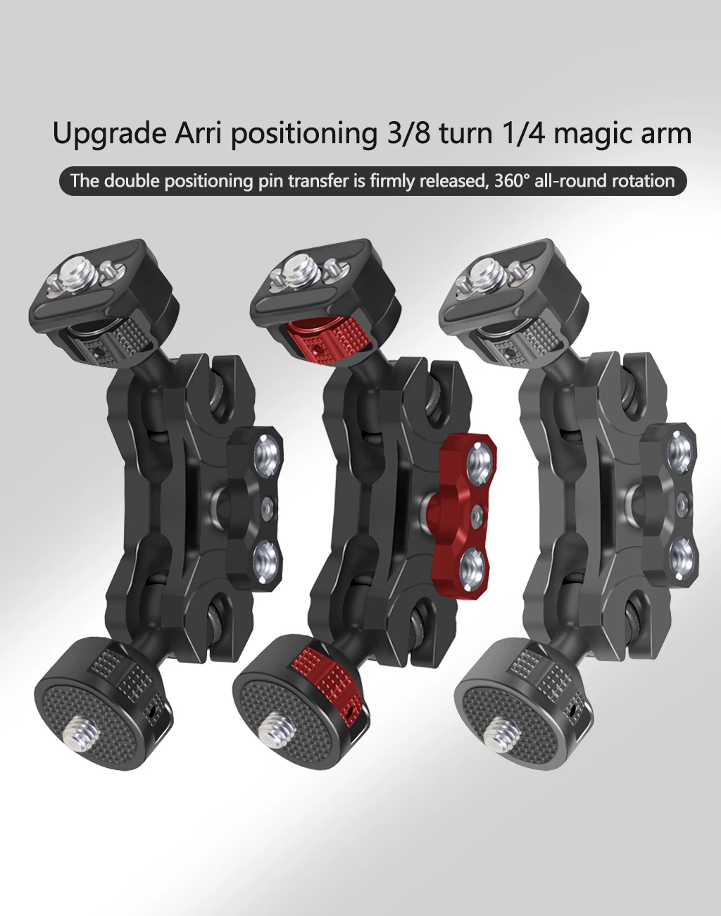 Neuer, verbesserter, universell einstellbarer Doppelkugelkopf 1/4 bis 3/8 Zoll, magischer Arm, Monitorhalterung, Zubehör für DSLR-Kamera-Käfige, unterstützt 5 kg – Detail 38