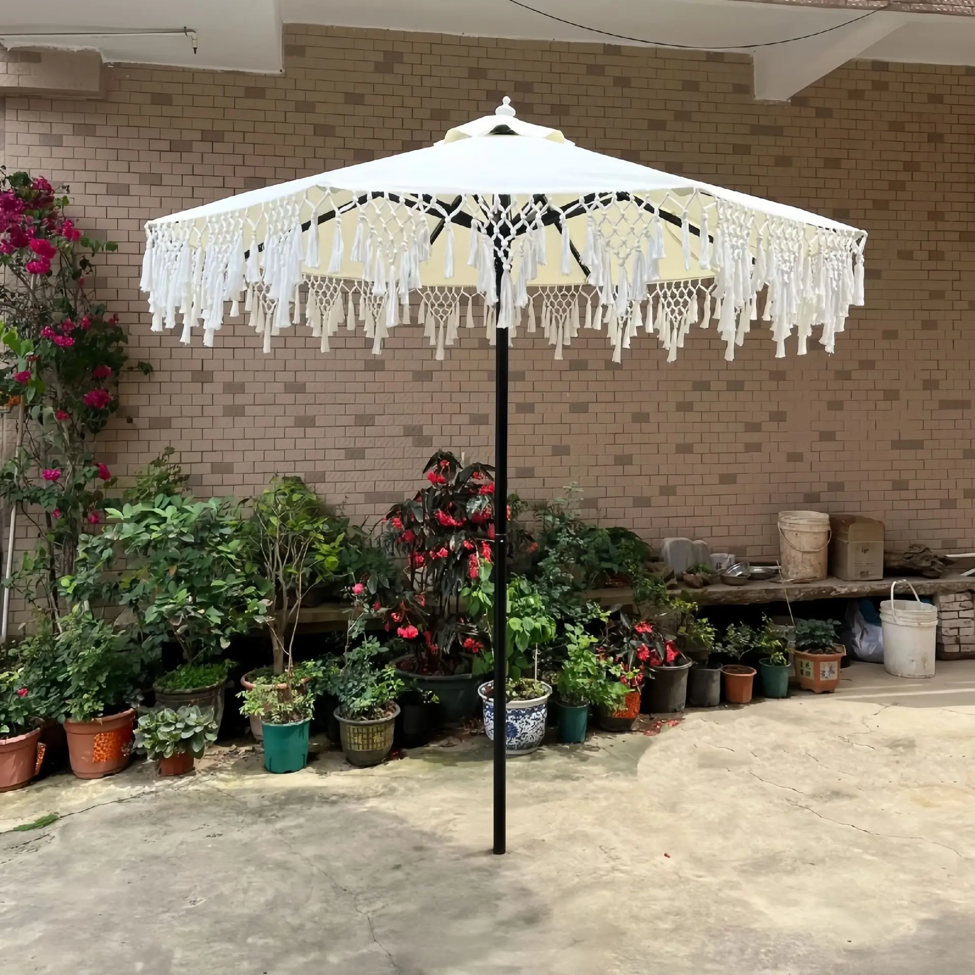 

Outdoor Parasol Scenic B & B Villa Garden Beach Umbrella Foldable