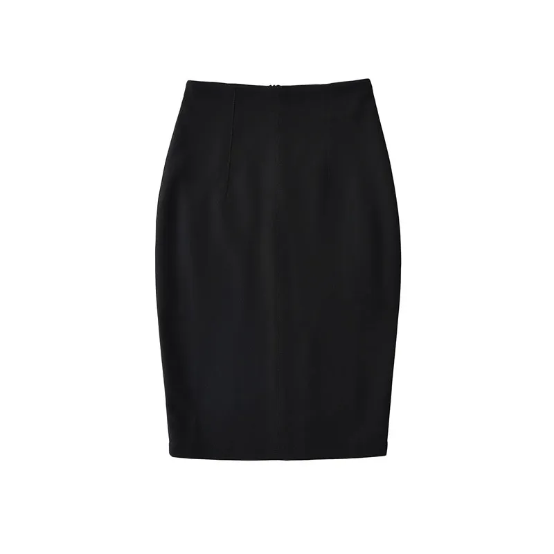 Slit High Waist Bodycon Skirt with Midi Length Sexy Pure Desire Style Spring Arrival Women Skirt Slight Stretch Patchwork