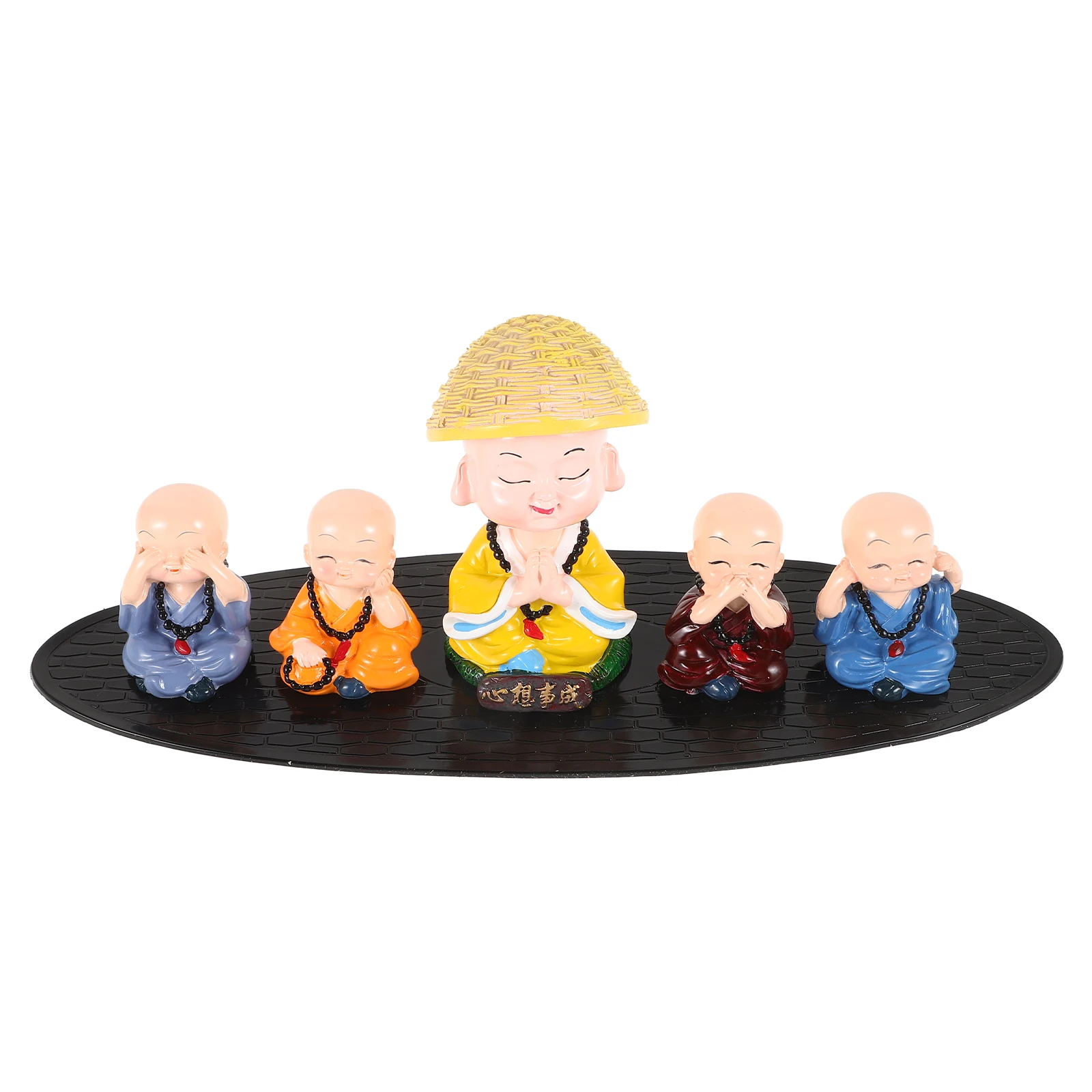 

5pcs Little Monks Bobblehead Monk Statues Car Dashboard Decor Dashboard Ornaments Home Car Decor Peace Health Wealth Charm