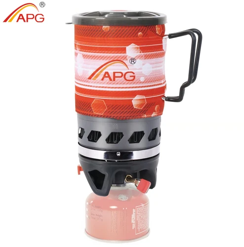 APG 750ML sistema de cocina al aire libre senderismo Camping estufa intercambiador de calor olla quemadores de Gas propano