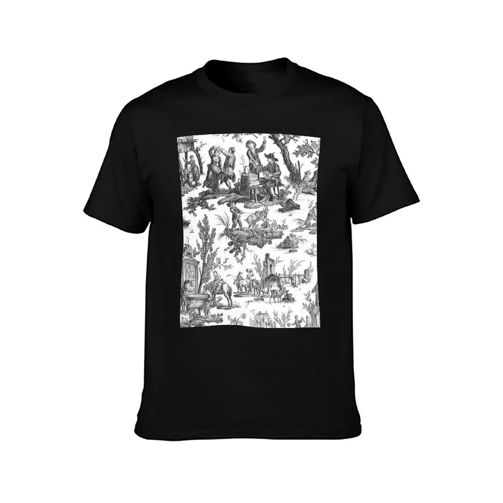 Black and White Toile de Jouy T-Shirt t shirt man luxury T-Shirt