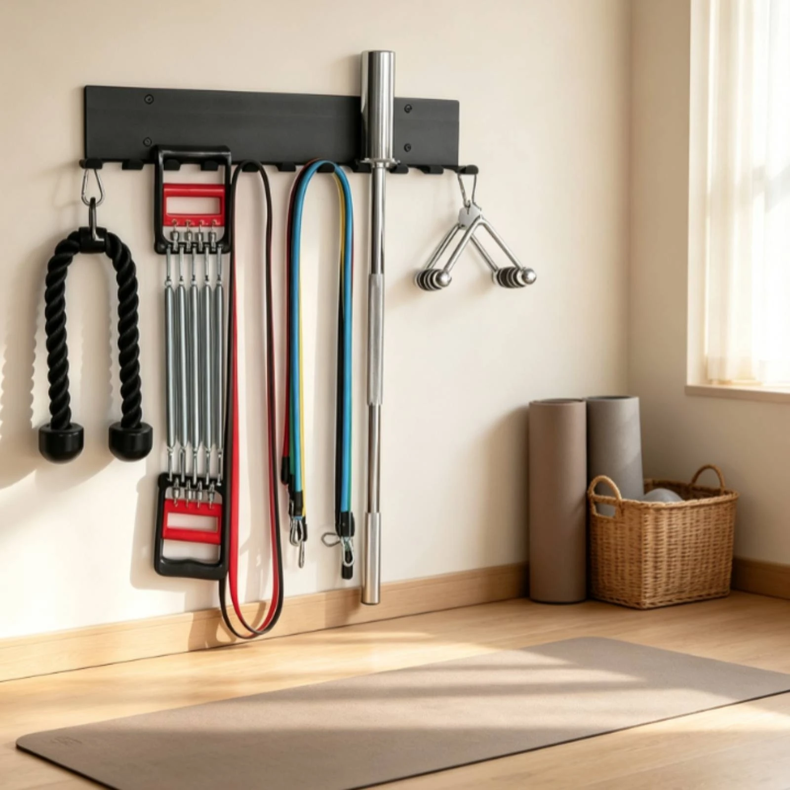 Wall Mount Hook Rack Compact Gym Storage Rack Gym Accessory Hanger Easy to Install Fitness Equipment Organizer Long-Lasting