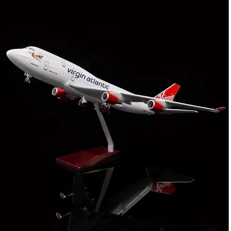 مقياس 1:150 دييكاست نموذج الخطوط الجوية الأطلسية العذراء بوينغ B747/B787 طائرة من الراتنج مع عرض مجموعة ألعاب العجلات الخفيفة