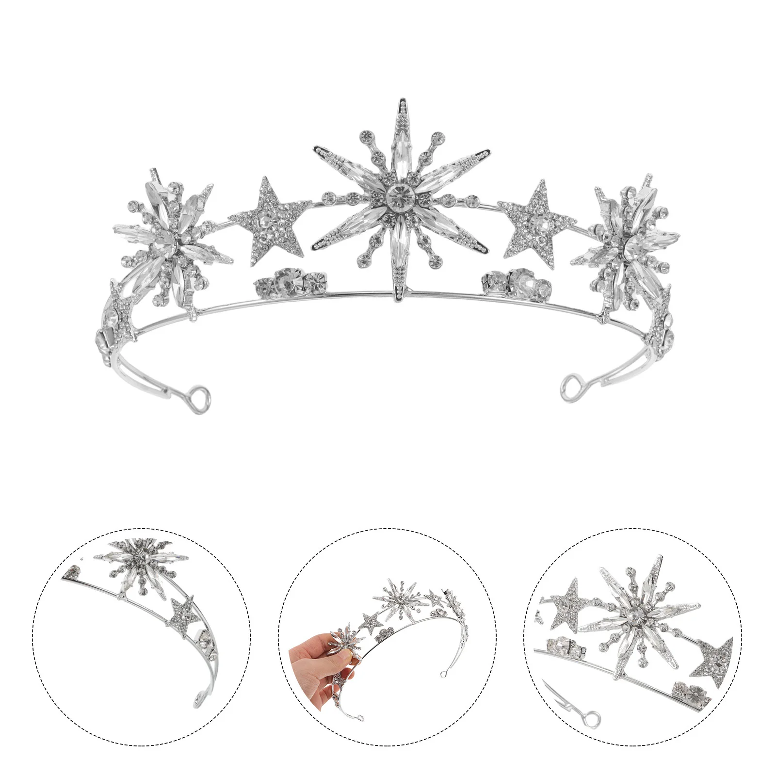 

Stunning Headpiece for Women Sparkling Rhinestones Elegant Silver Design Special Occasions Weddings Parties New Year