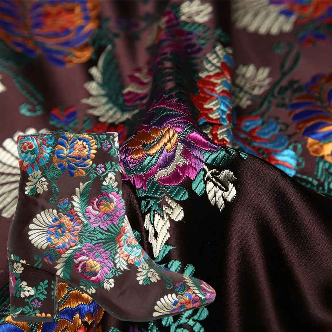 0.5 meter width 75cm Embroidery Jacquard fabric,flower Jacquard fashion fabric,multi-color brocade fabric