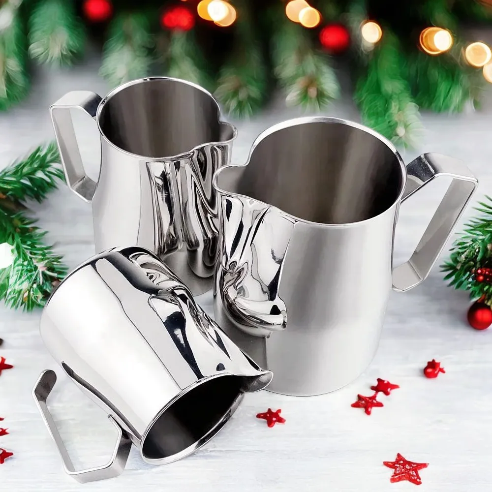 Coffee Milk Jug Easy Pour Spout Espresso Milk Cup Stainless Steel Europa Professional Milk Pitcher Steaming Jug 300/500/700ml