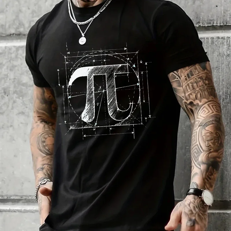 

Pi Day 3.14 Mathematics Math Humor Print Cotton Men Men's T-shirt Short Sleeve Tees Male Loose T-shirt