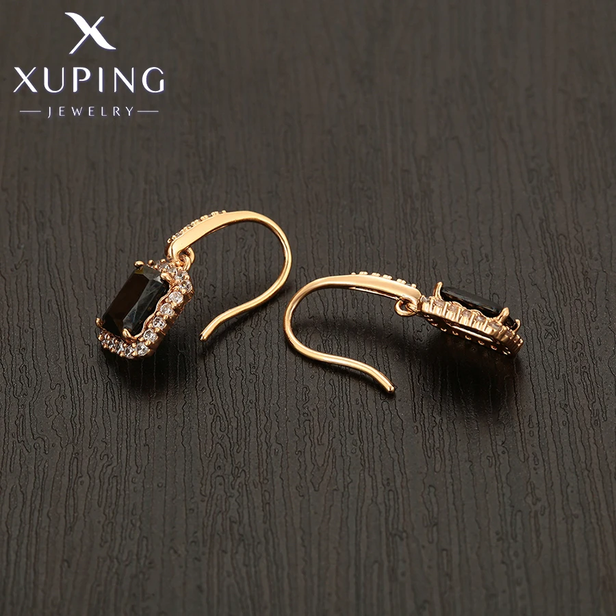 Xuping Jewelry Neu eingetroffen, goldfarben, rechteckig, Huggies-Ohrringe, Halsketten-Set für Frauen, Party, Geburtstag, Geschenk, X001245936 – Detail 16