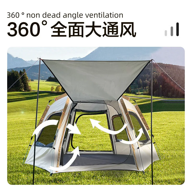 Portable Folding Tent for Outdoor Camping, Folding Tent, Automatic Speed, Open, One Room, Ventilated Park, Portable