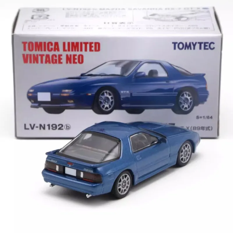 Takara Tomy Tomytec 1/64 TLV-192b Mazda Savanne RX-7 GT-X Blauwe Legering Speelgoed Motor Diecast Metalen Model Geschenken