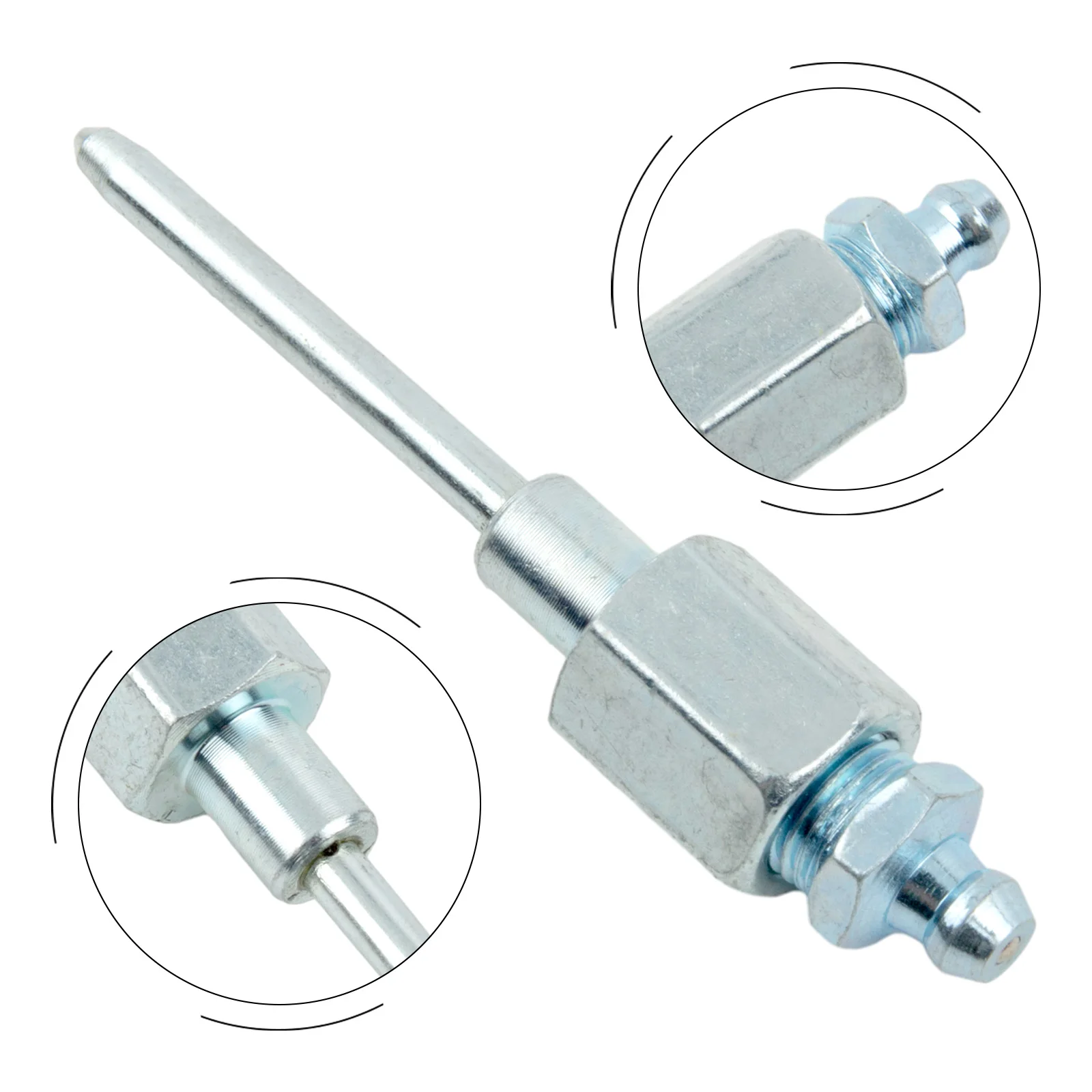 1pc Grease Injector Needle Fitting Holder Joints Bearings Adapter 7.7 (total Length)*3.8 (needle Length) Cm Silver