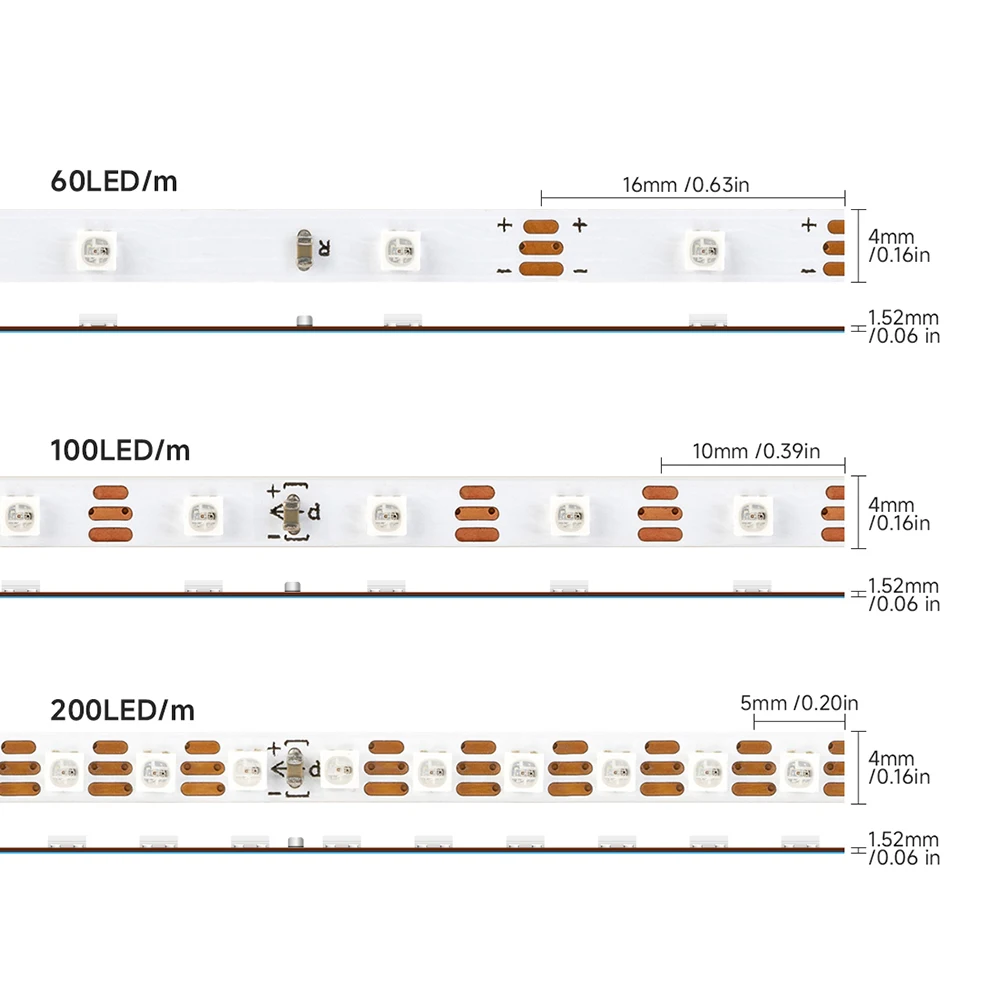 스마트 픽셀 RGB LED 스트립 라이트, 2020 매직 SMD, 개별 주소 지정 가능, 4mm 60 100 200 LED, SK6805, WS2812B DC5V IP30