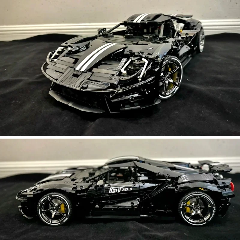 Customized Bright Black MOC MKI I GT40 Sport Car 1:8 Model 3058pcs Technology Racing High-tech Building Blocks Bricks Toys FORDd