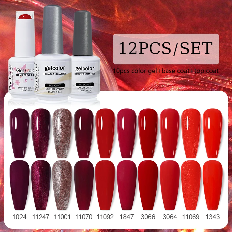 Gel Nail Polish Set Kit Fluorescent Neon Color Semi Permanent All For Manicure Nails Art Summer Sparkly Glitter Gel Varnishes