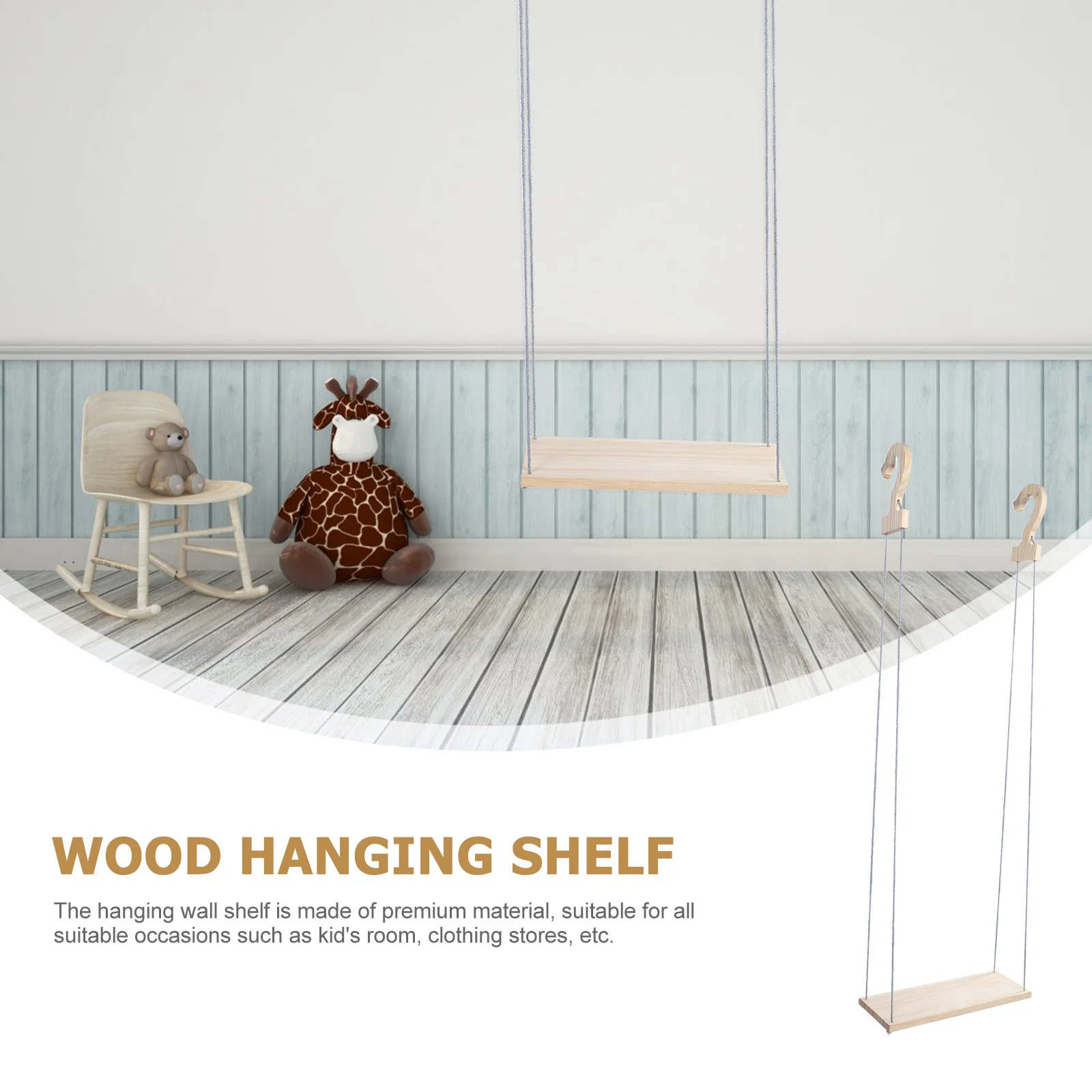 

Wooden Wall Hanging Rack Creative Swing Storage Shelf For Bedroom Kids Playroom Living Room Decorative Organizer