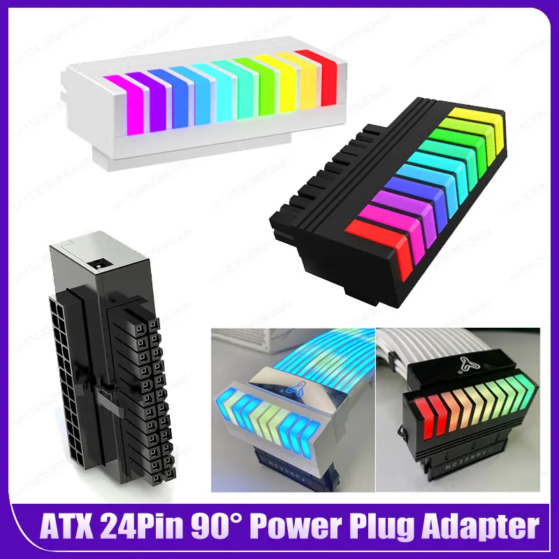 Atx 24pin 90 Grad Netz stecker Adapter 9 LED Argb Power Mainboard Anschluss 5V 3 Pin Argb Aura Sync für Motherboard Desktops PC