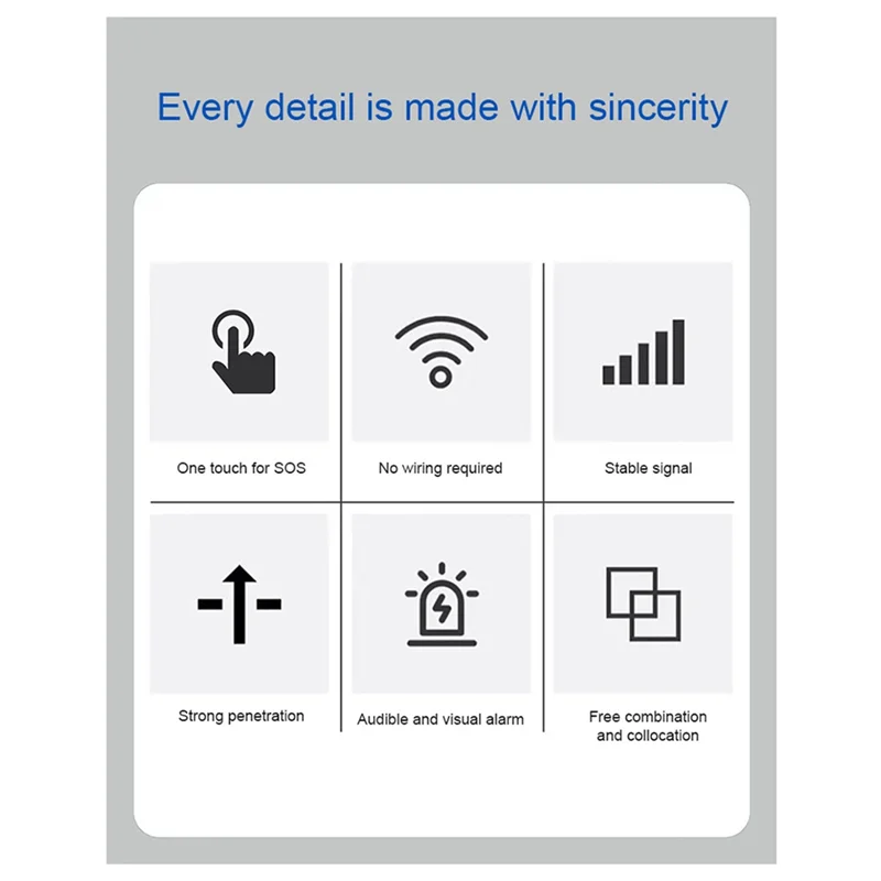 Tuya Smart Wifi Elderly Pager Patient Bedside One-Button Emergency Bell Wireless SOS Call Alarm EU-Plug