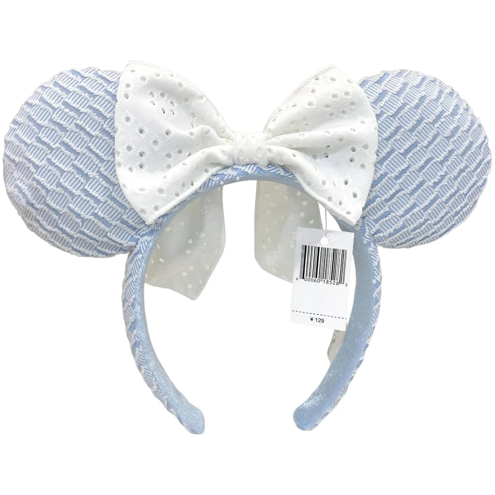 

Mickey Mouse Ear Headbands White Bow Light Blue Hairbands Birthday Party Halloween Christmas Hair Accessories for Women Girl