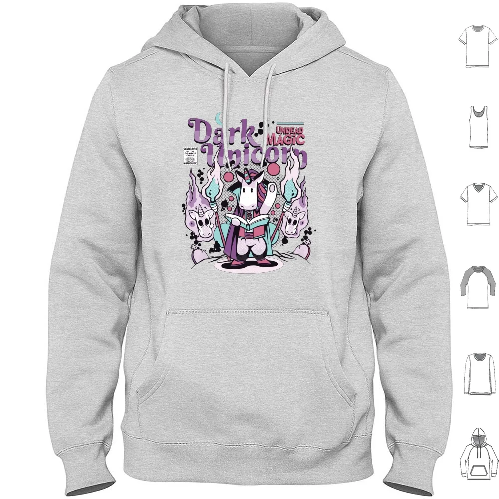 Dark Unicorn Magic-Undead Magic Hoodie cotton Long Sleeve Unicorn Magic Unicorn Living Dead Magical Unicorn Summoning